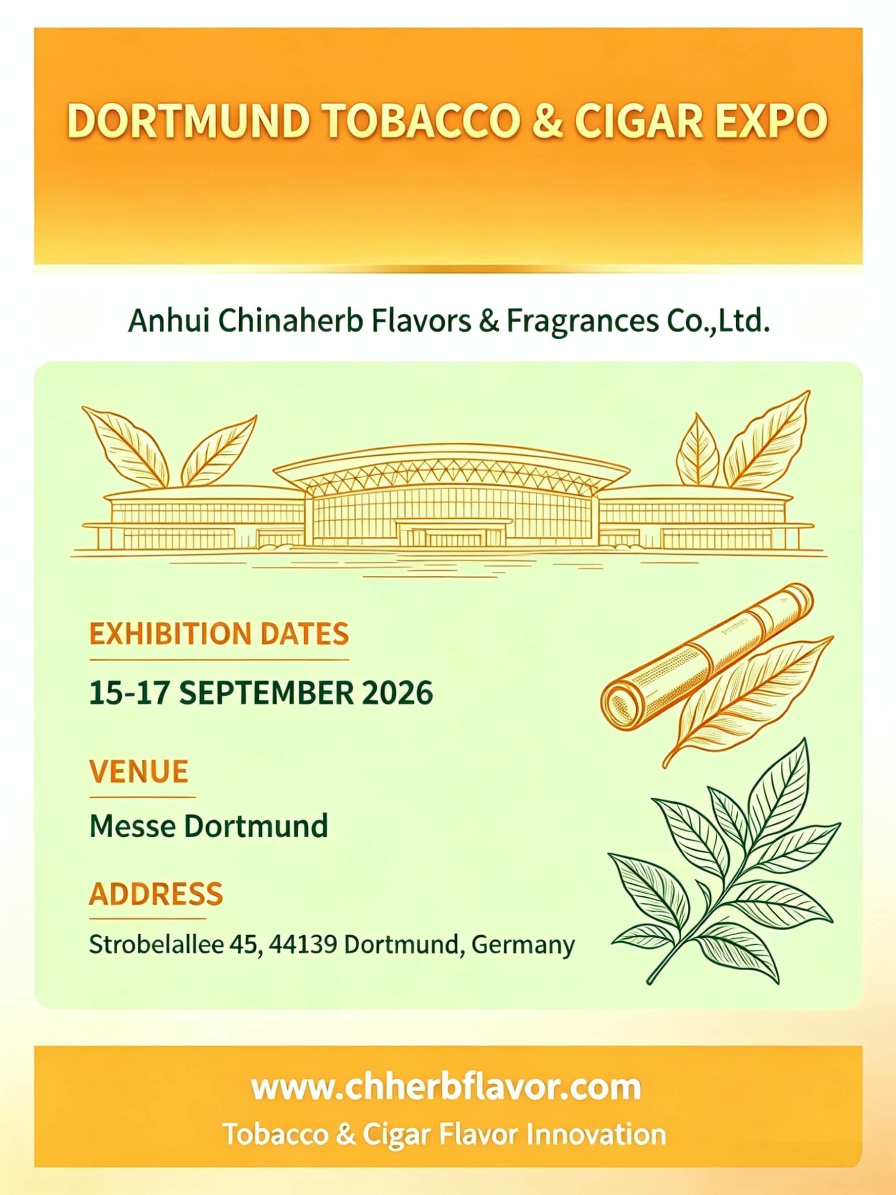 Rencontrez ChinaHerb à InterTabac 2026 Dortmund | Agents de refroidissement du tabac premium et solutions aromatiques